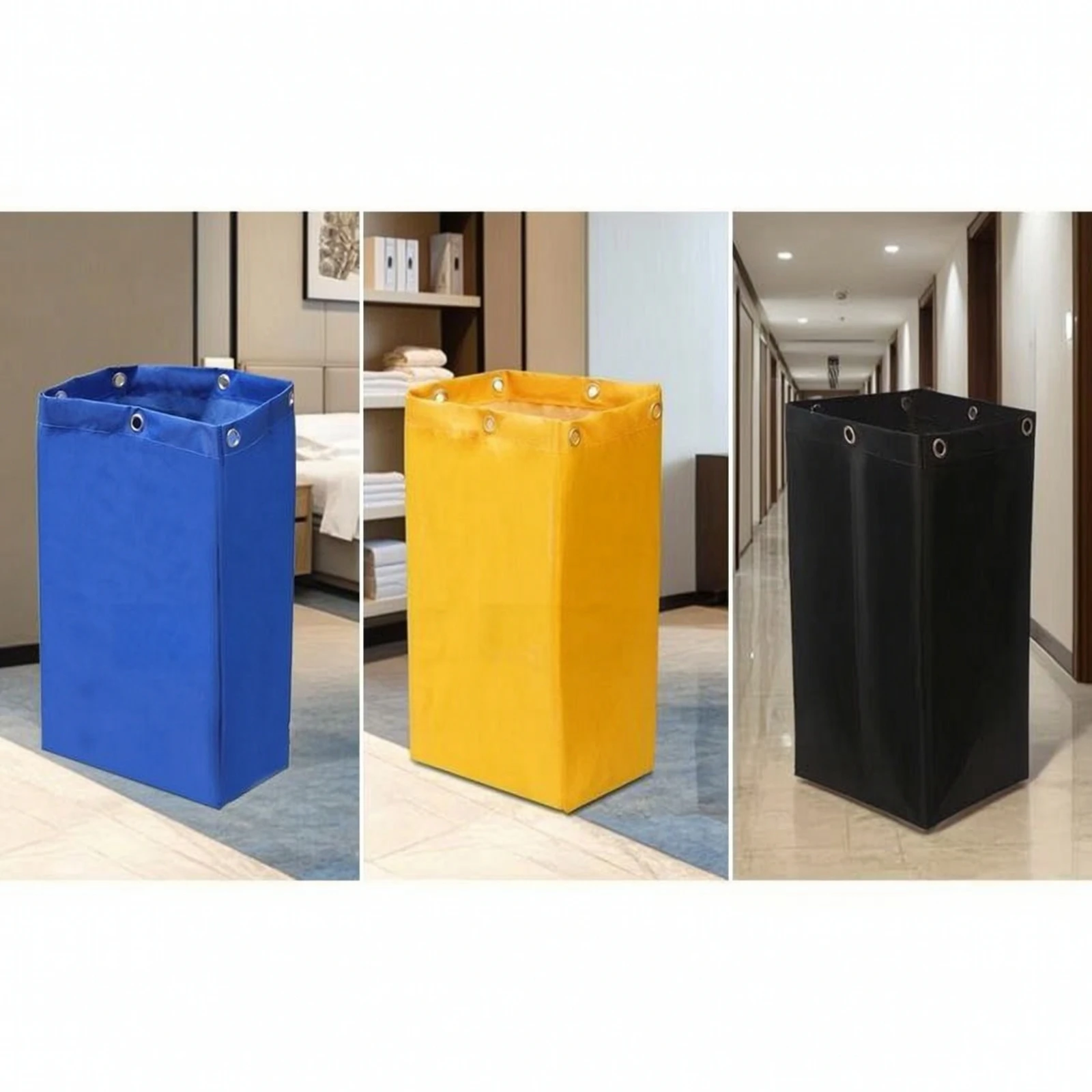Janitorial Cart Replacement Bag Heavy-Duty Housekeeping Cart Bag with Grommets Reinforced Large Capacity for Janitors view 3
