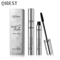 QIBEST Mascara Waterproof 4D Silk Fiber Curling Volume Lashes Thick Lengthening Nourish Eyelash Extension High Quality Makeup