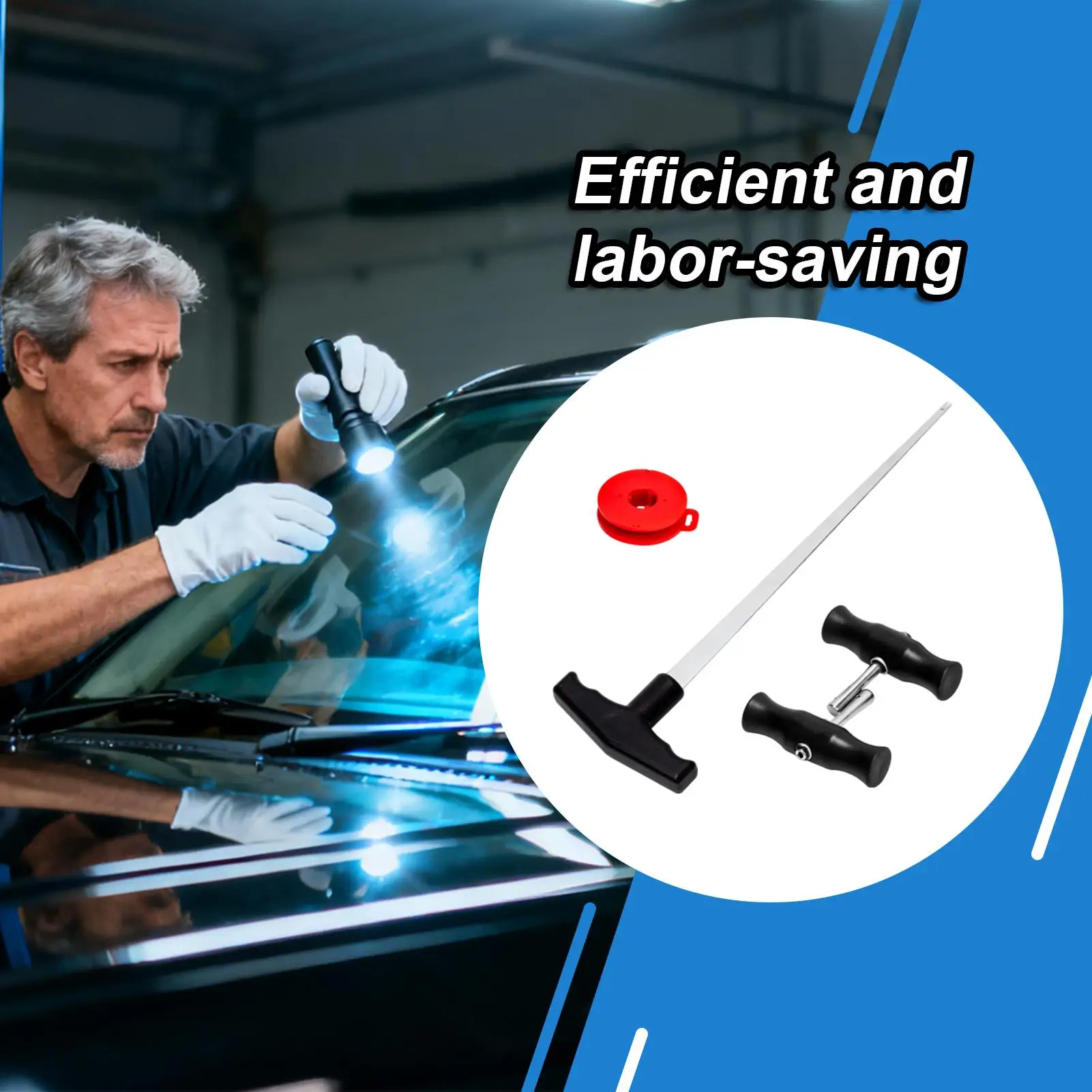 Windshield Removal Tool Kit T-shaped Classic Vintage Auto Accessories Auto Glass Tools For Cutting Fixing Glazing De-icing
