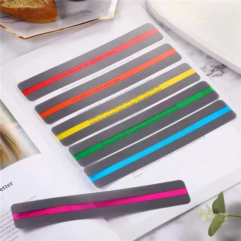 

6 шт. полоски для управляемого чтения, цветные накладки, красочные закладки, линейки для отслеживания чтения для дислексики