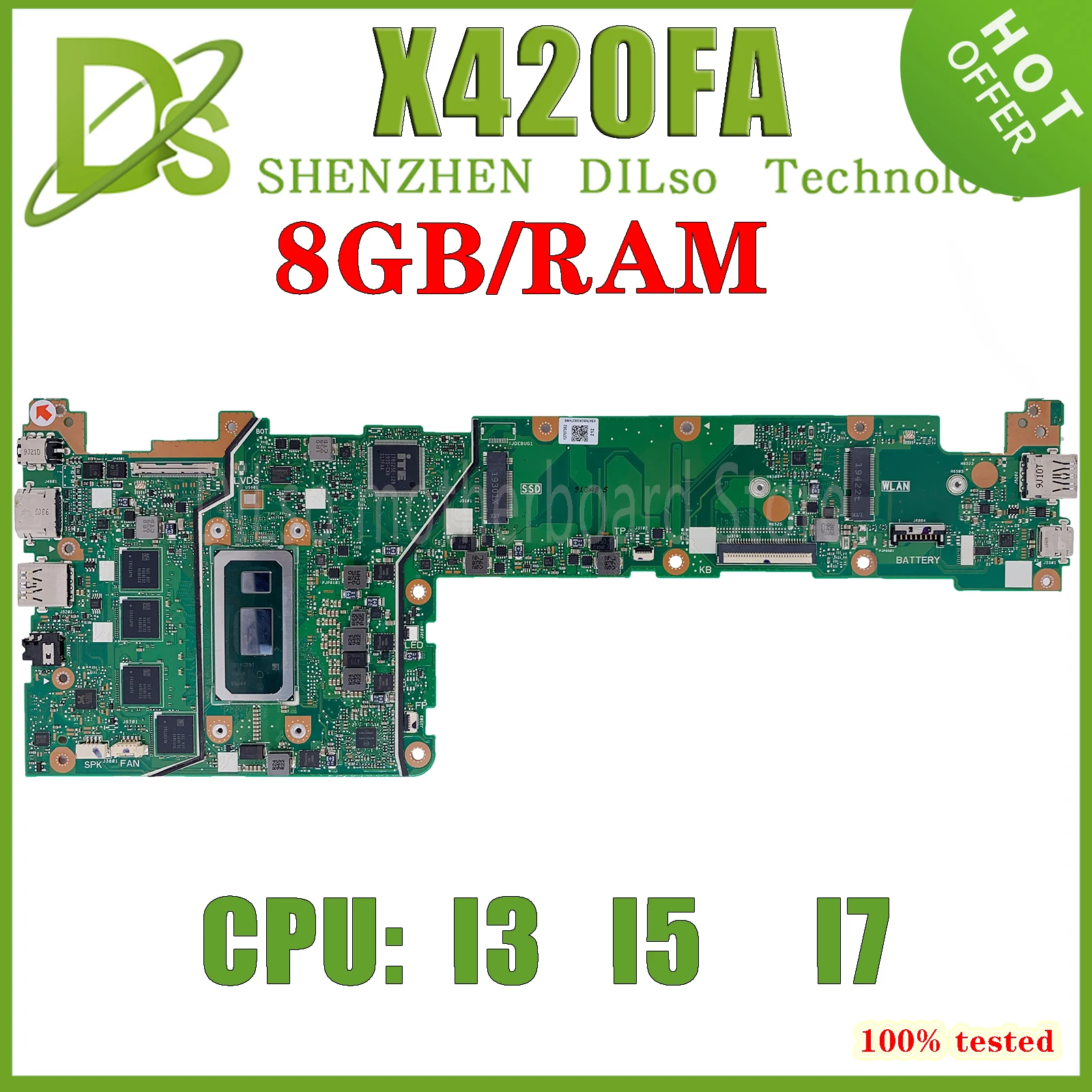 kefu placa mae portatil para asus vivobook 14 x420 x420f i38145u i59265u i7 8gb de ram 100 totalmente testado 01