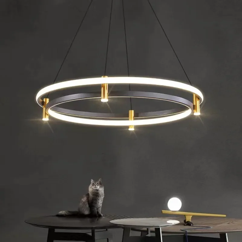 

Modern Luxury Chandelier Living Room Main Pendant Light Circular Restaurant Creative Atmosphere Hanging Fixtures