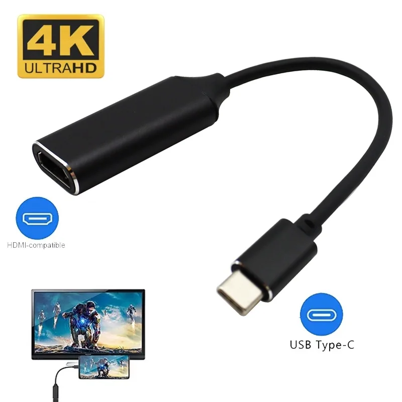 Type C to HDTV Adapter USB C to HD-MI Converter 8K Type-C to HDMI-compatible Cable For PC Laptop Tablet TV Macbook Pro Projector