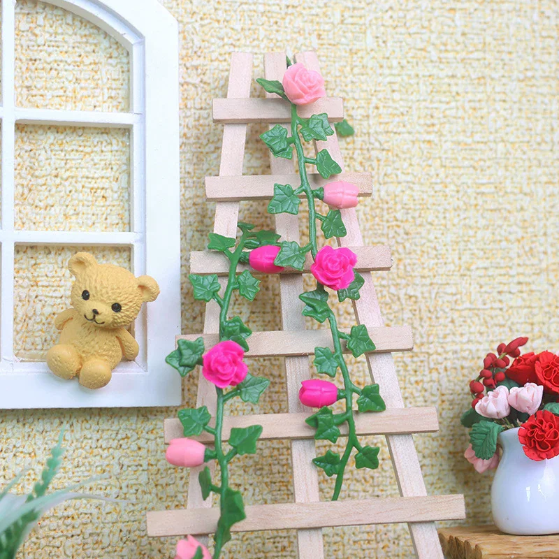 1:12 Casa delle bambole in miniatura Supporto per fiori Piante e fiori Mobili per viti Modello per la casa Decorazione Accessori per casa delle bambole giocattolo