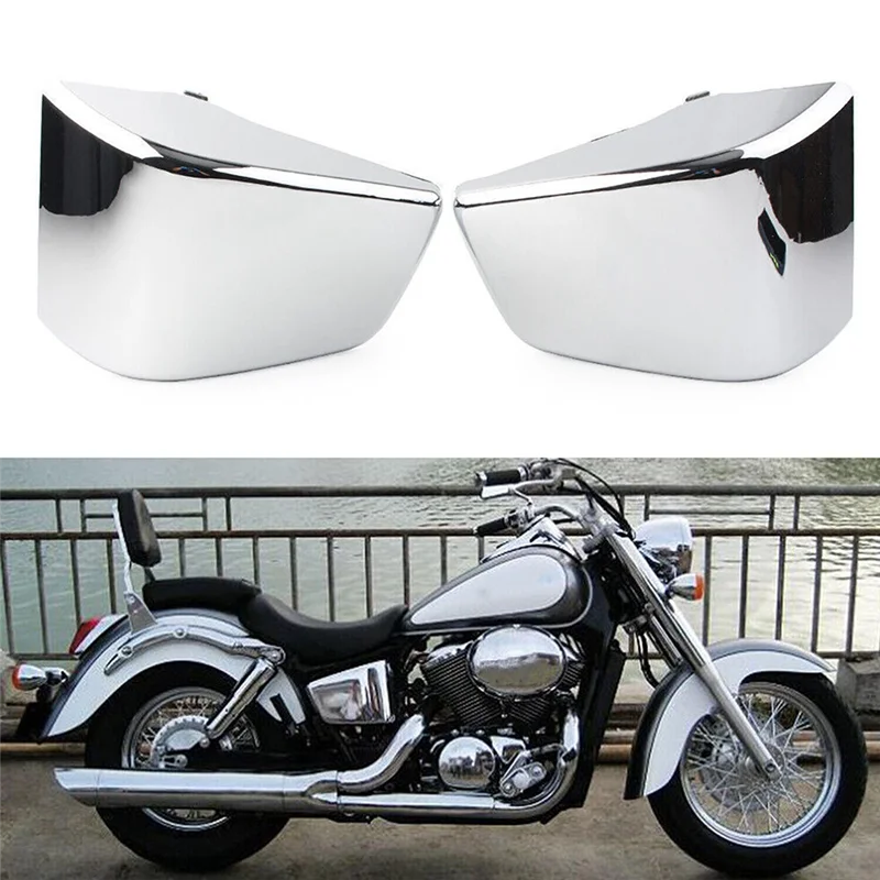 

Silver L&R Battery Side Fairing Covers For Honda Shadow ACE 750 VT750C VT750CD Spare Parts Accessories-N25R