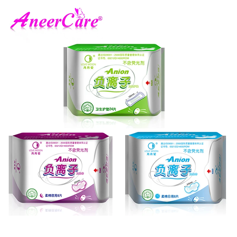 Winalite love moon anión compresas sanitarias toalla sanitaria compresa sanitaria panty liners señora toalla sanitaria compresas menstruales