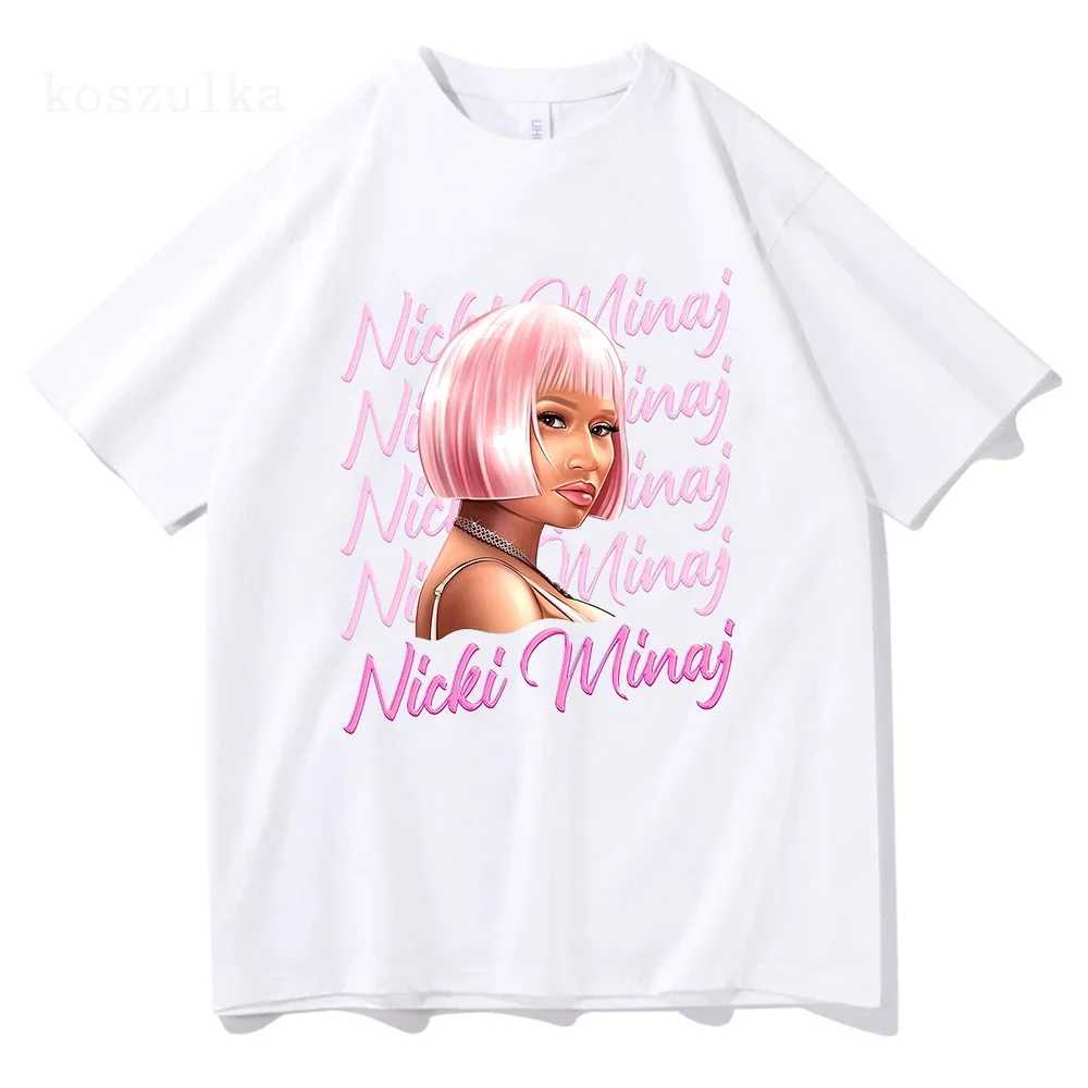 Rapper Nicki Minaj Tour Pink Friday 2024 T-Shirts Men Women Hip Hop vintage Oversized short sleeve t-shirts Unisex popular Tops