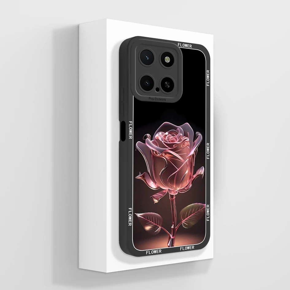 متوافق مع حافظة Honor X5b Plus 4G بنمط زهور جميلة مضاد للانزلاق حماية ممتازة من السيليكون الناعم لهاتف Honor X5 B X5b+ Capa #5