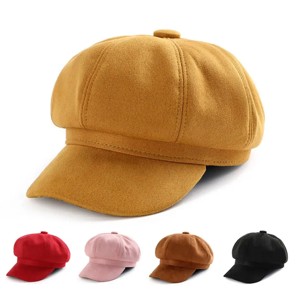 Einfarbige LKW-Mütze für Damen, verstellbare Hüte und Mützen, Newsboy-Mütze, Bäckermütze, Baskenmütze, Baskenmütze