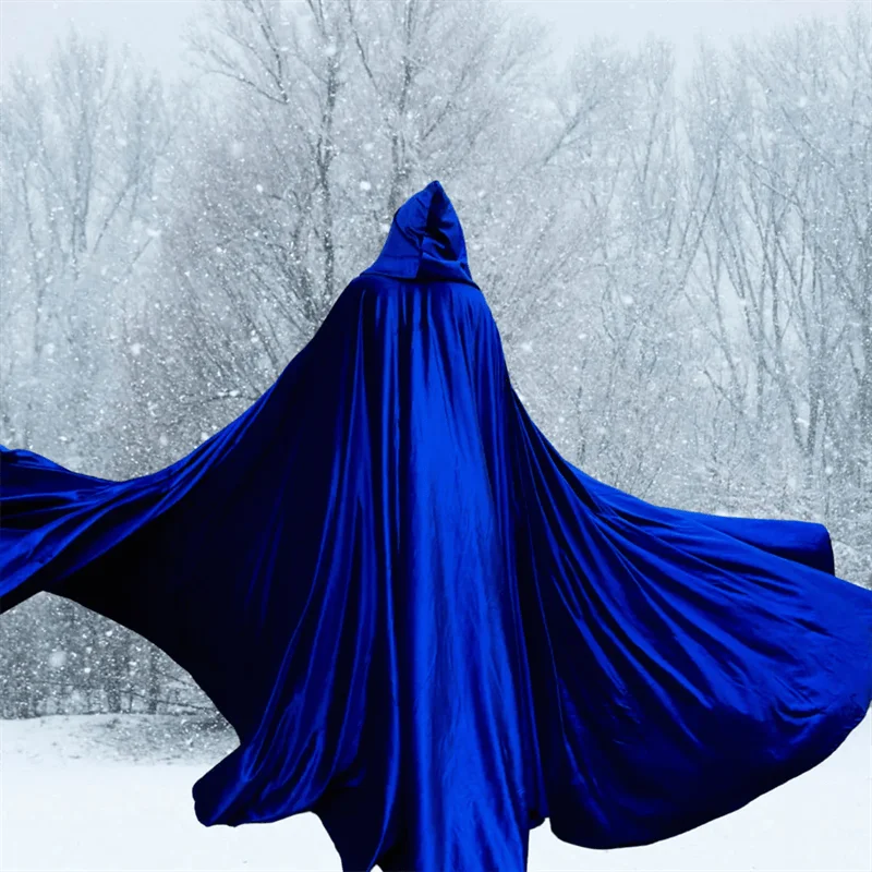 

ex Средневековый халат на Хэллоуин с капюшоном, большая юбка, костюм волшебника для ролевых игр, полиэстер, женский модный этнический сценический костюм...