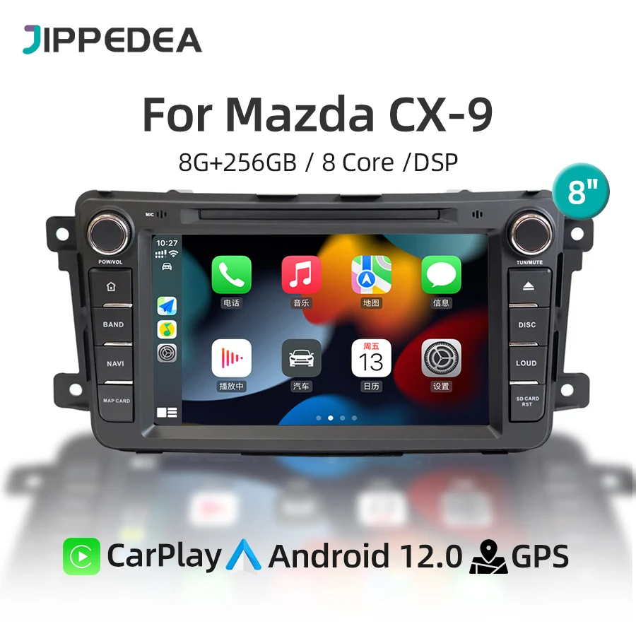 Carplay android 12 gps navigation autoradio für mazda CX-9 tb 2007-2018 4g wifi dsp stereo