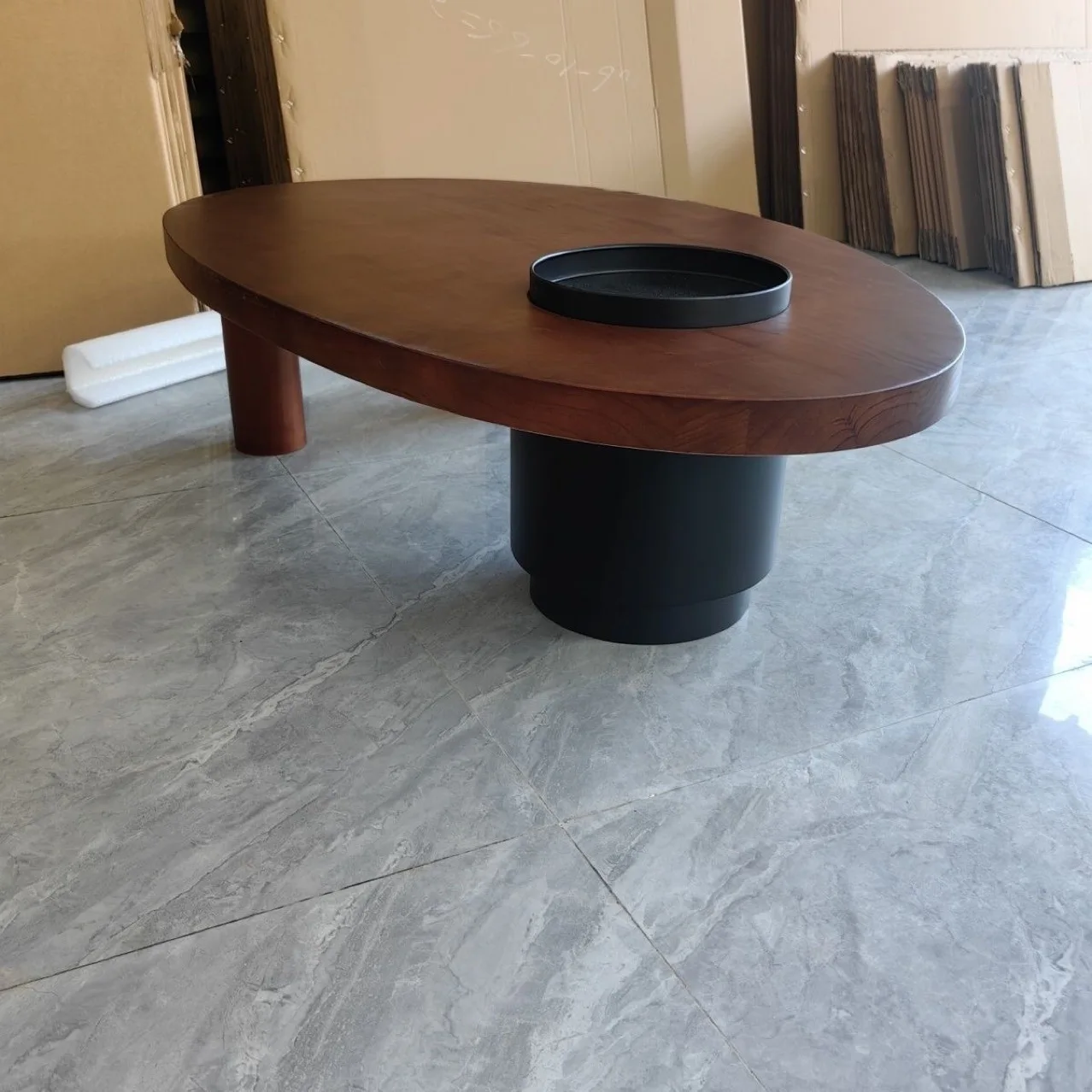 طاولة القهوة على طراز العصور الوسطى، غرفة المعيشة المصنوعة من الخشب الصلب، يمكن تخزين شقة صغيرة منزلية، تصميم بسيط، شاي الرياح الجديد وابي سابي