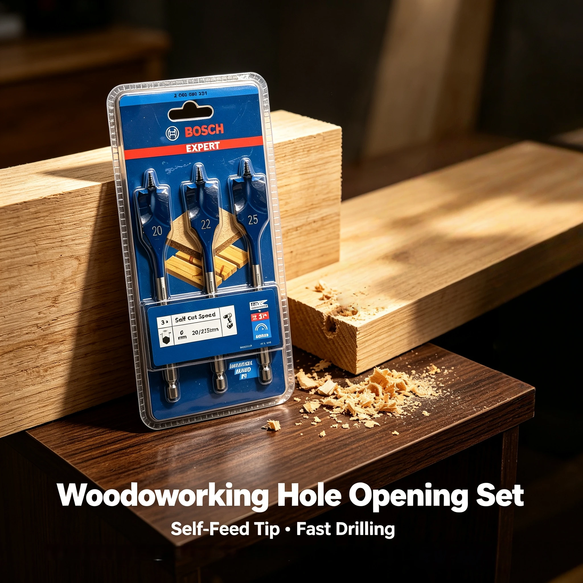 BOSCH 2608900331 EXPERT Self Cut Speed Spade Drill Bit Set 3pcs Fast Rough Drilling Softwood Drill Driver Tool Accessories