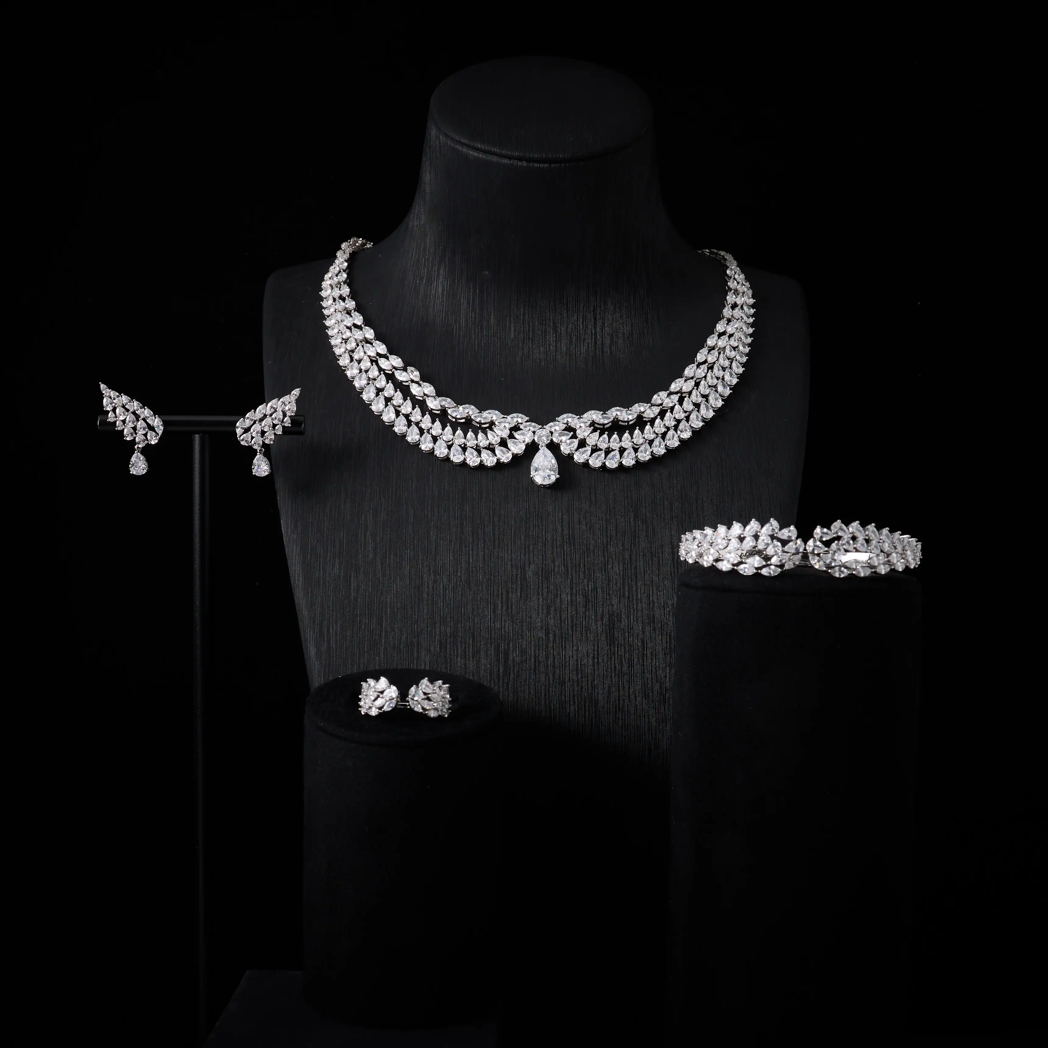 IN JEWELIFE Bridal Cubic Zirconia Necklace Set for Women Dubai Style Wedding Jewelry Engagement Muslim Wedding Accessories