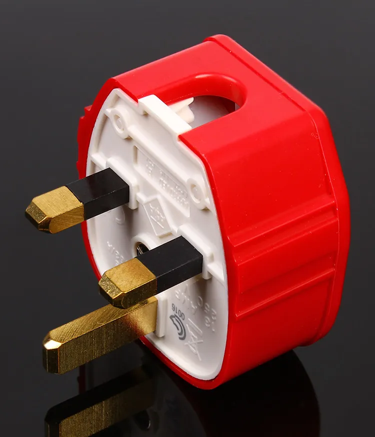 UK MK 655D8RED/655WHI/655BLK original imported British standard medical grade pure copper gold-plated power cord plug 13A