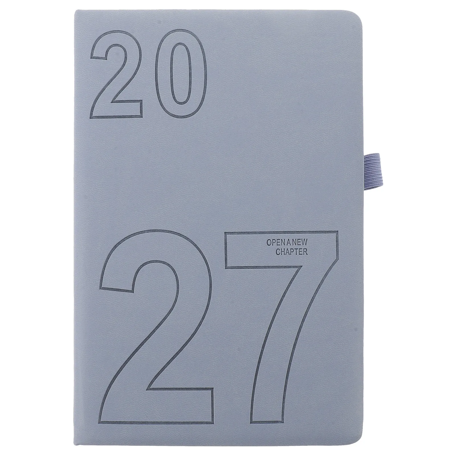 2027 A5 Daily Weekly Planner Calendar Notebook PU Cover Pen Holder Hourly Schedule Office School Blue 2027 Day Planner