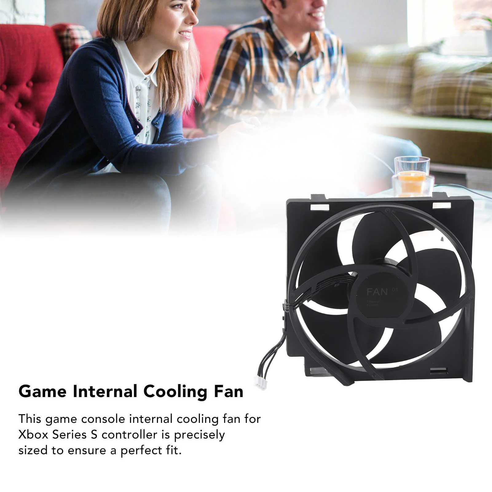 

for Series S Internal Fan Game Internal Cooling Fan 4 Pin Power Connection Replacement Game Console Built in Fan for Series S