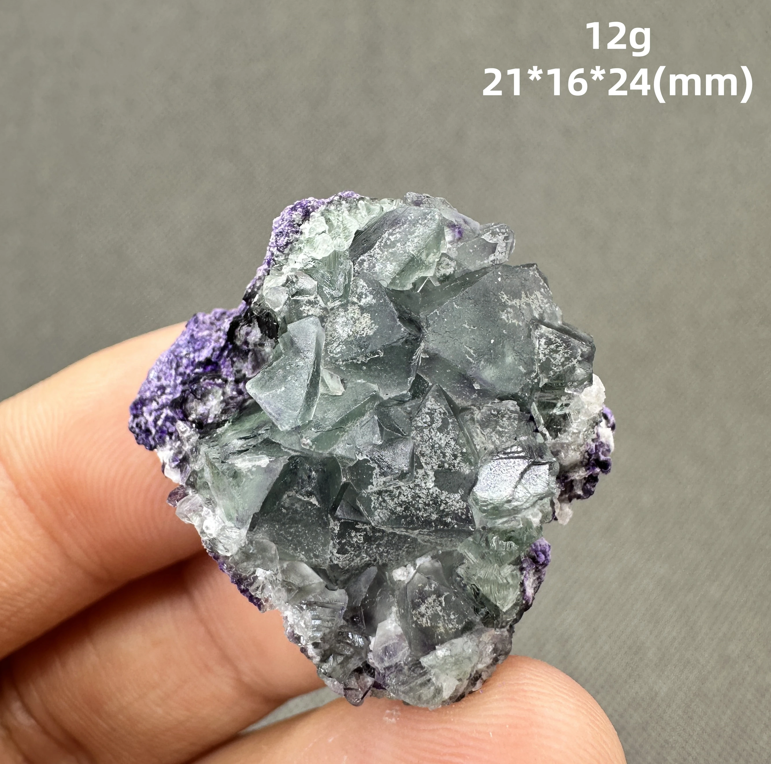 Natural Inner Mongolia octahedral green fluorite mineral specimens + healing quartz crystals and stones rock gemstone view 5
