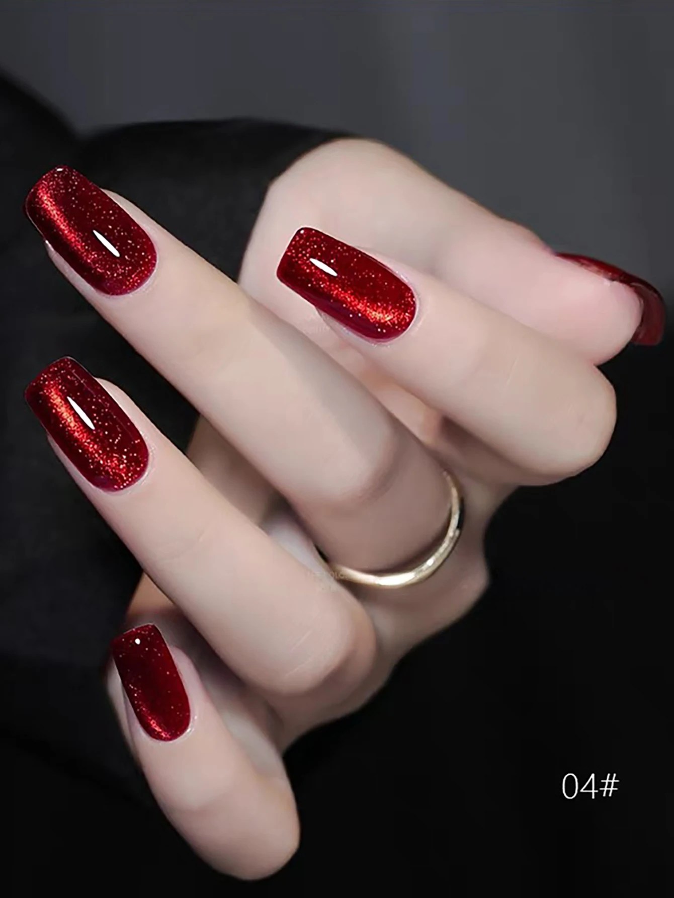 

1pcs WS Halloween Nails Autumn Winter Fashion Unique Night Rose Red Cat Eye Gel Nail Polish Mysterious Dark Red Cat Eye Nail Art