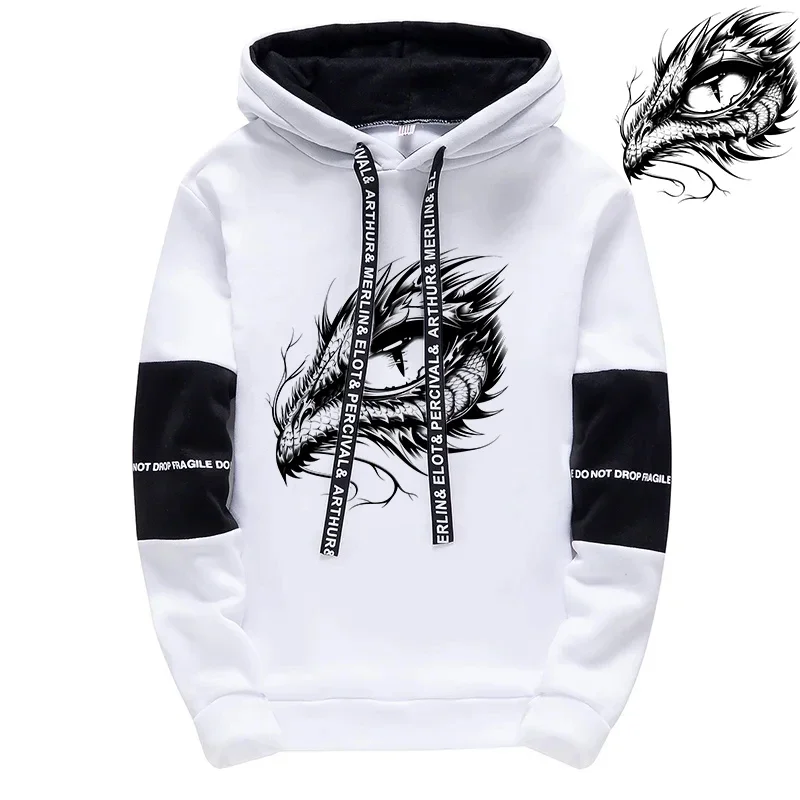 Men's Hooded Sweatshirts 11 Styles Dragon Printed Hoodies All Season Daily Casual Sports Pullover Male Urban Fashion Streetwear