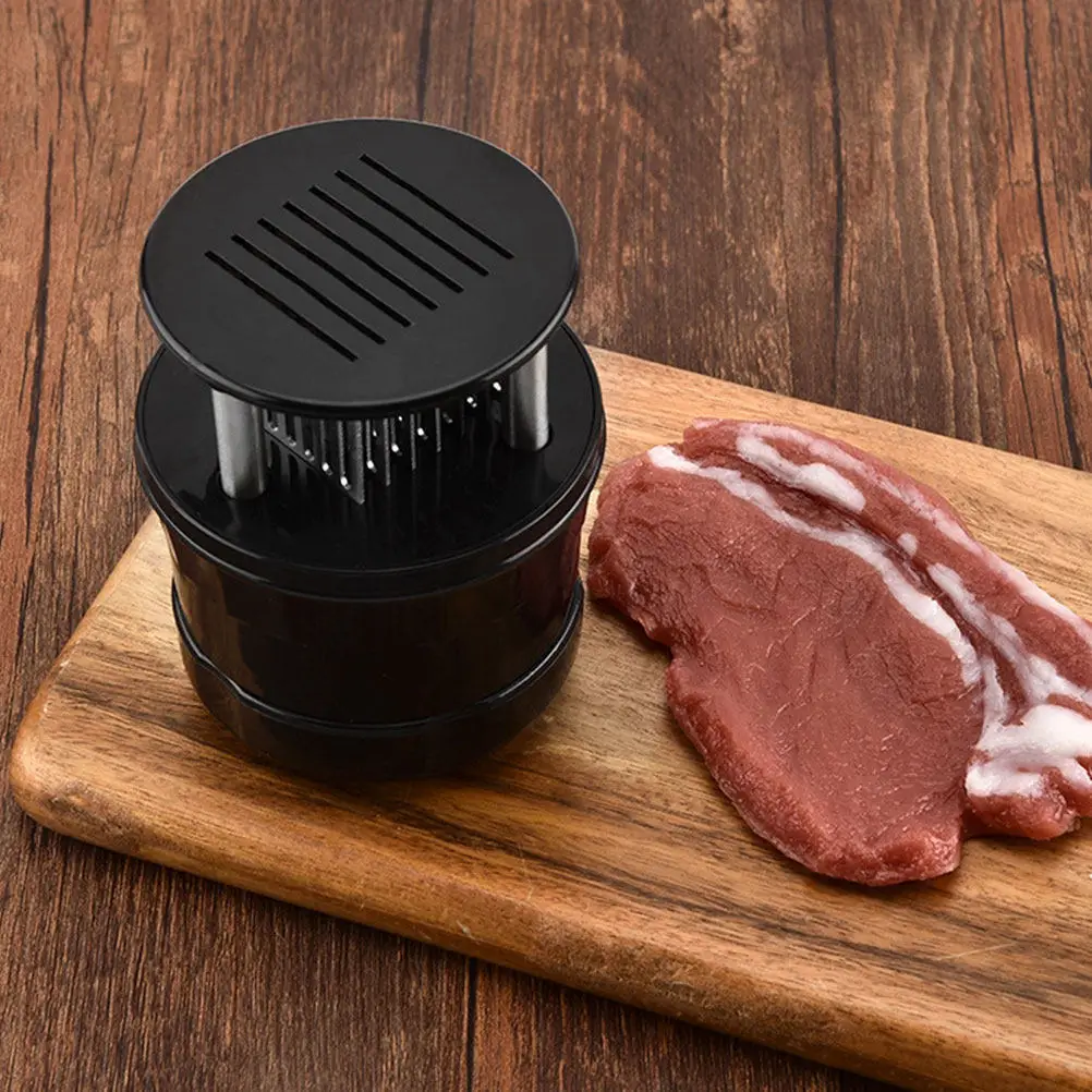 Stainless Steel Needle Meat Tenderizer with Dust-Proof Cover for Steak Pork Chicken Tenderizing Kitchen Gadget Professional Meat