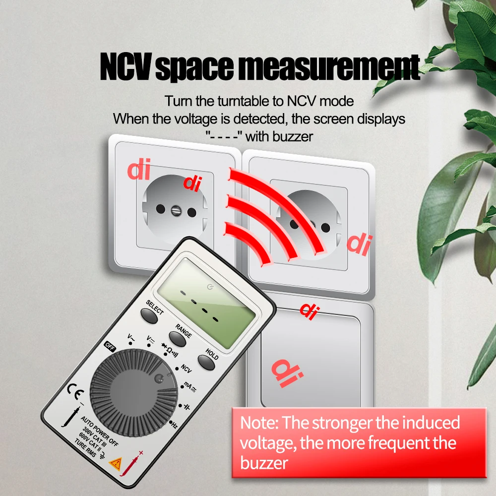 AN101 Mini Digital Multimeter 4000 Counts T-RMS AC DC NCV Capacitance Amp Voltage Tester Multifunctional Professional Tool