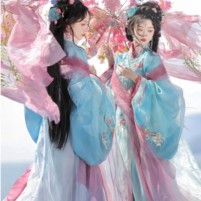 Nuo Opera estilo bordado púrpura azul Hanfu Patrimonio Cultural Inmaterial elegancia estilo étnico carnaval Halloween Cosplay
