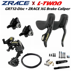 LTWOO GRT 12 Disc 1x12s Gravel Hydraulic Disc Brake Groupset + ZRACE XG Flat Mount Brake Caliper, Carbon Fibre, Benchmark GRX