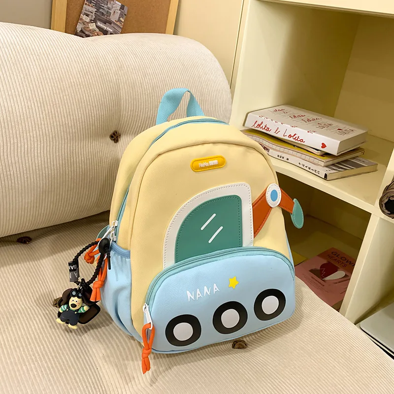 Kindergarten Cartoon Digging Machine Pattern Backpack Boys Girls Trend Kids Backpack Lightweight Adjustable Cute Backpacks