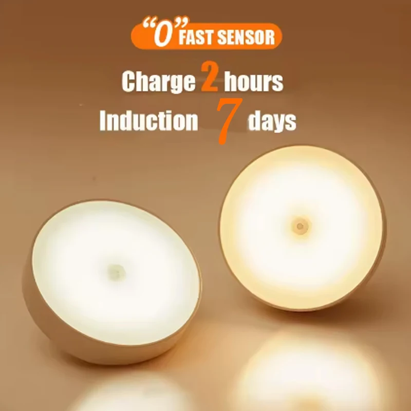！！！LED Night Light USB Charging Intelligent Human Induction For Bedside Cabinet Home Wardrobe Motion Sensor Light Led Lamp