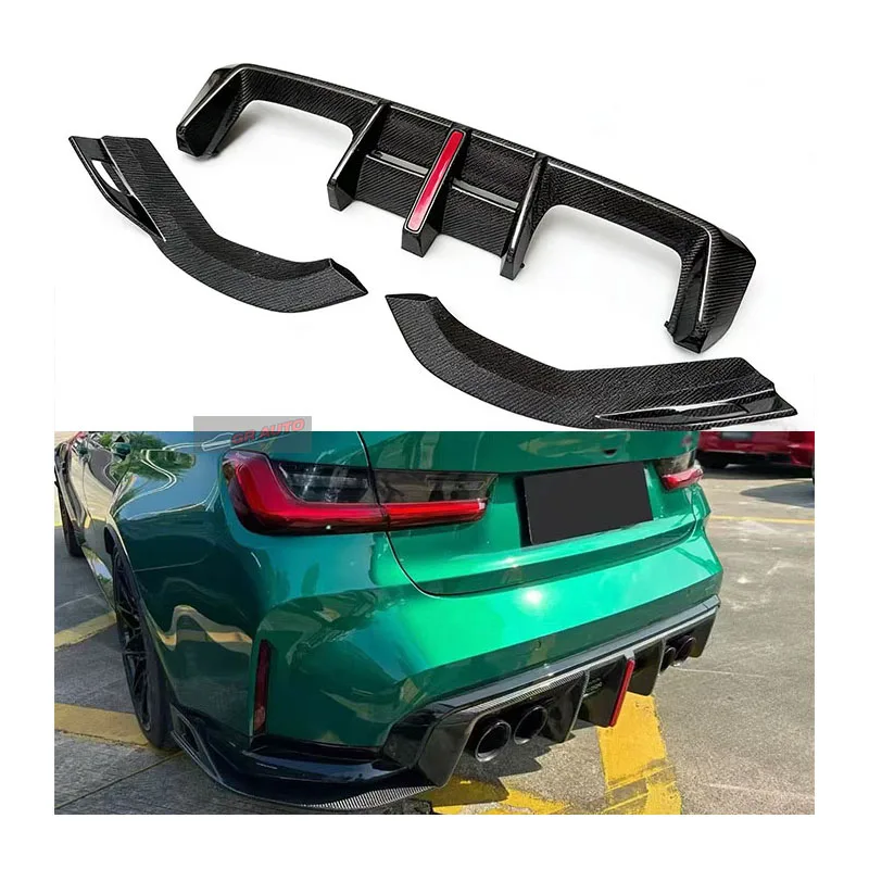 For  for BMW M3, M4, G80, G82, G83 Modification and Upgrade, Carbon Fiber AE Style with Lightweight Rear Lip and Rear Diffuser