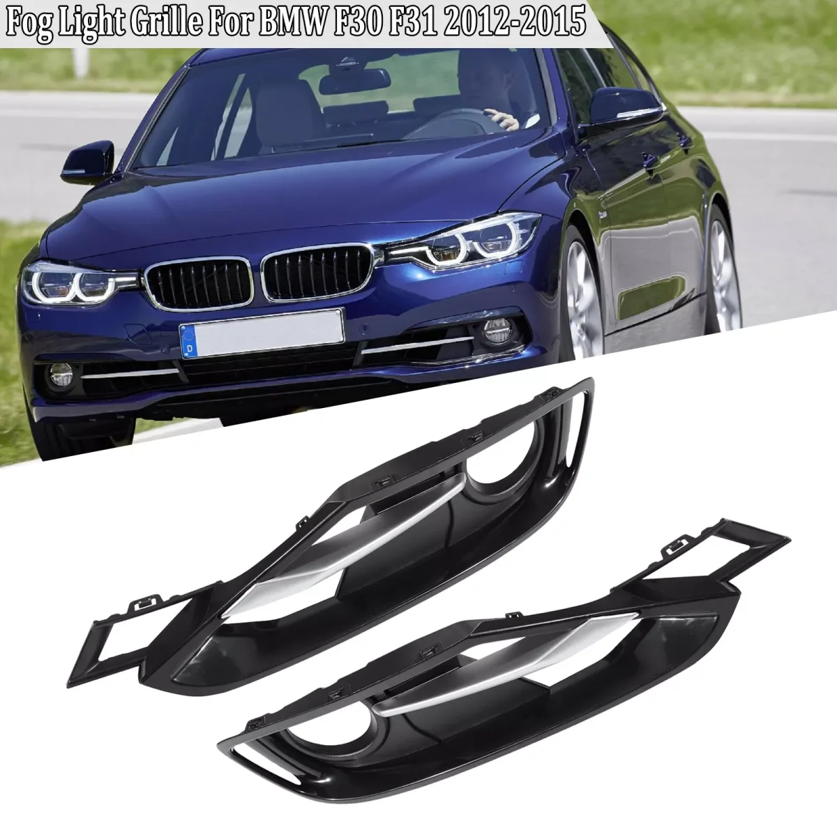 

Car Front Bumper Fog Light Lamp Grille Covers Trim Frame Lid Bezel For BMW 3-Series F30 F31 2011-2015 51117300737 51117300739