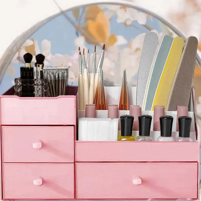 Manicure Supplies Storage Box Simple Desktop Home Dressing Table Cosmetic Nail Polish Storage Rack Shelf