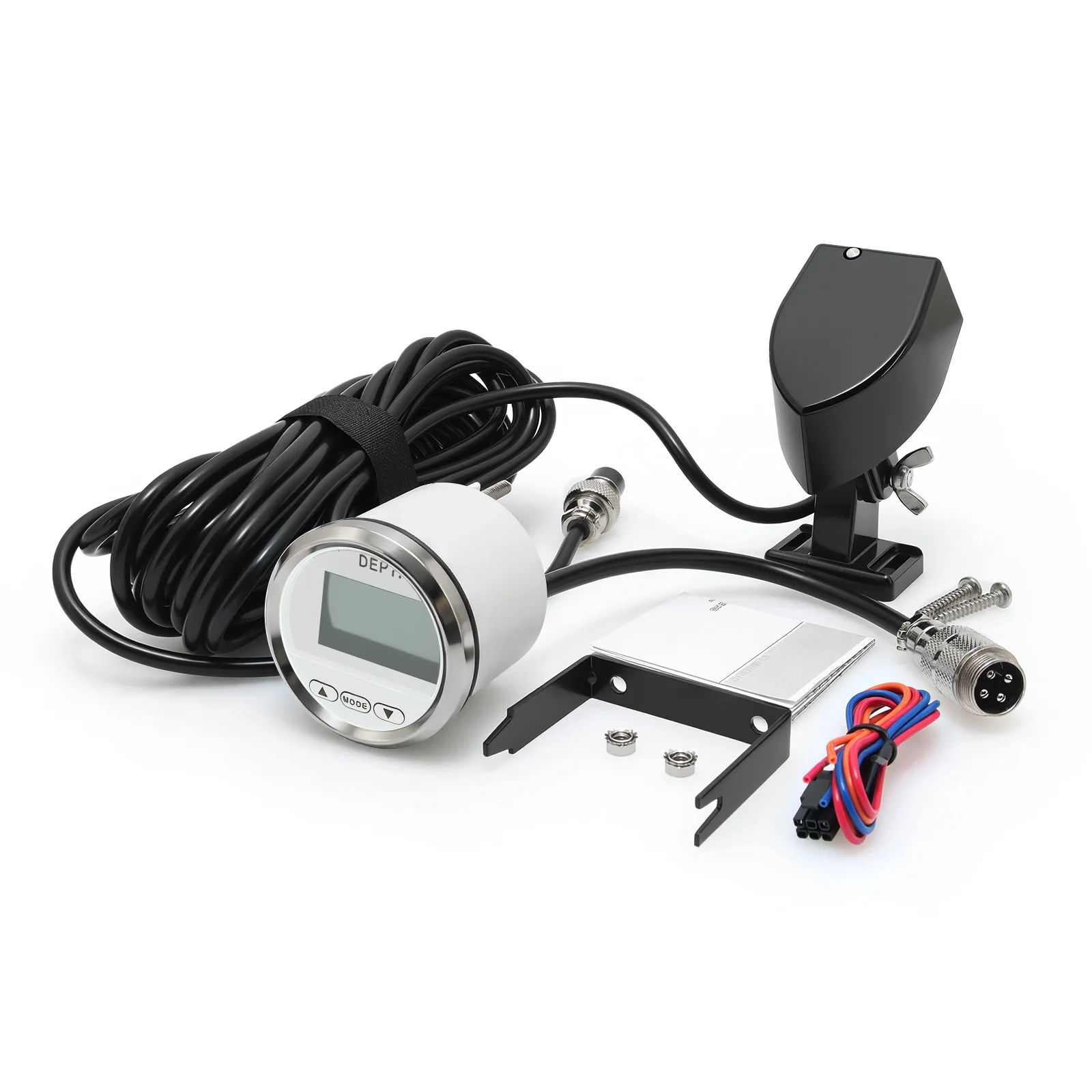 52MM Depth Gauge Waterproof Universal Marine Boat Digital Depth Meter Pulse Signal White Backlight For Marine Boat