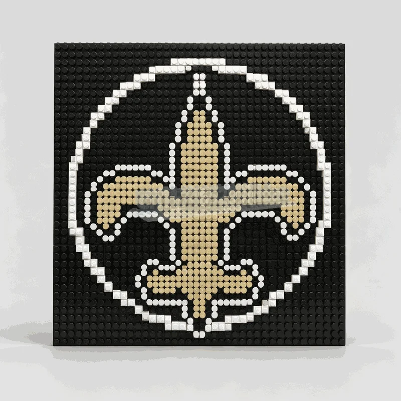 2349Parts Fleur De Lis Mosaic Wall Art Building Blocks Creative Assembly Model Home Decor Collection Display Birthday Gift Toy