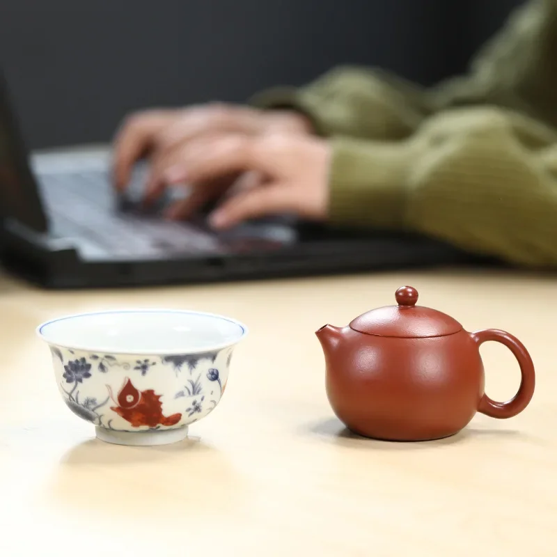 Yixing Zisha pot, onepot and one cup gift box, raw ore Zhu Ni Xishipot 120ml Kung Fu tea set gift wholesale