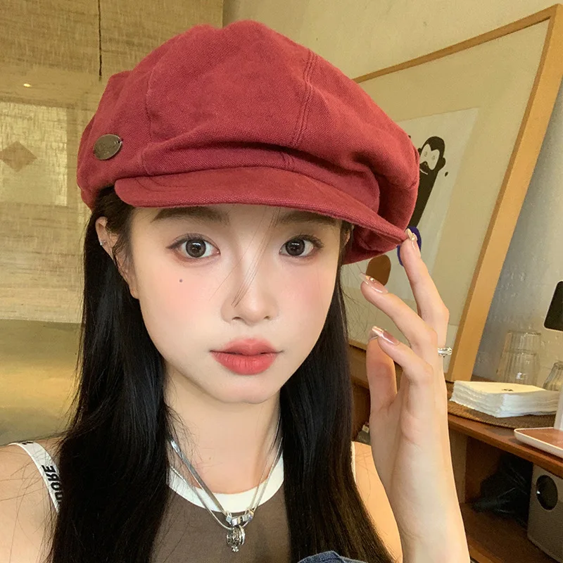 بسيطة سحابة مثمنة قبعة المرأة رئيس كبير قبة على شكل قصيرة إيف قبعة صغيرة الوجه تنوعا موزع الصحف منقار البط قبعة 4m783