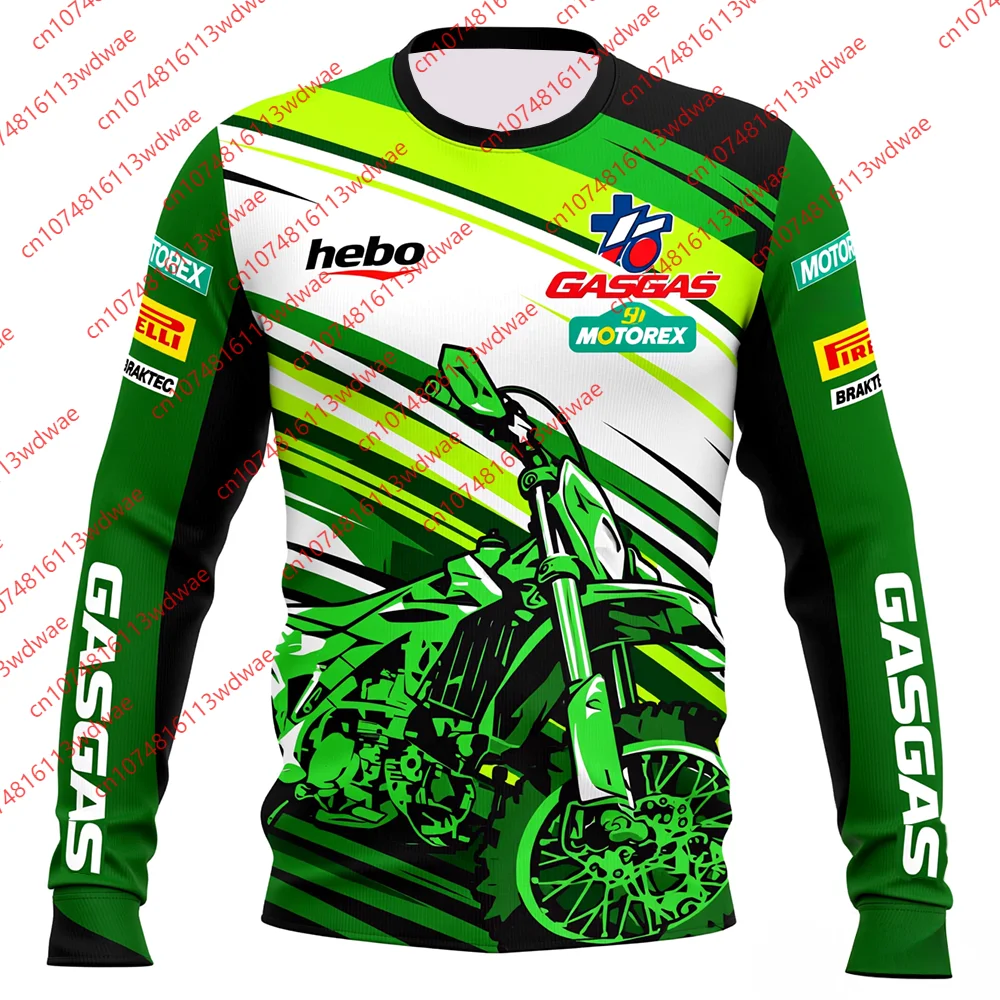 Camiseta de Motocross GASGAS con Rayas, para Motocicleta Todoterreno, Hebo Motorex Pirelli, Secado Rápido, Transpirable, para Entusiastas de las Carreras