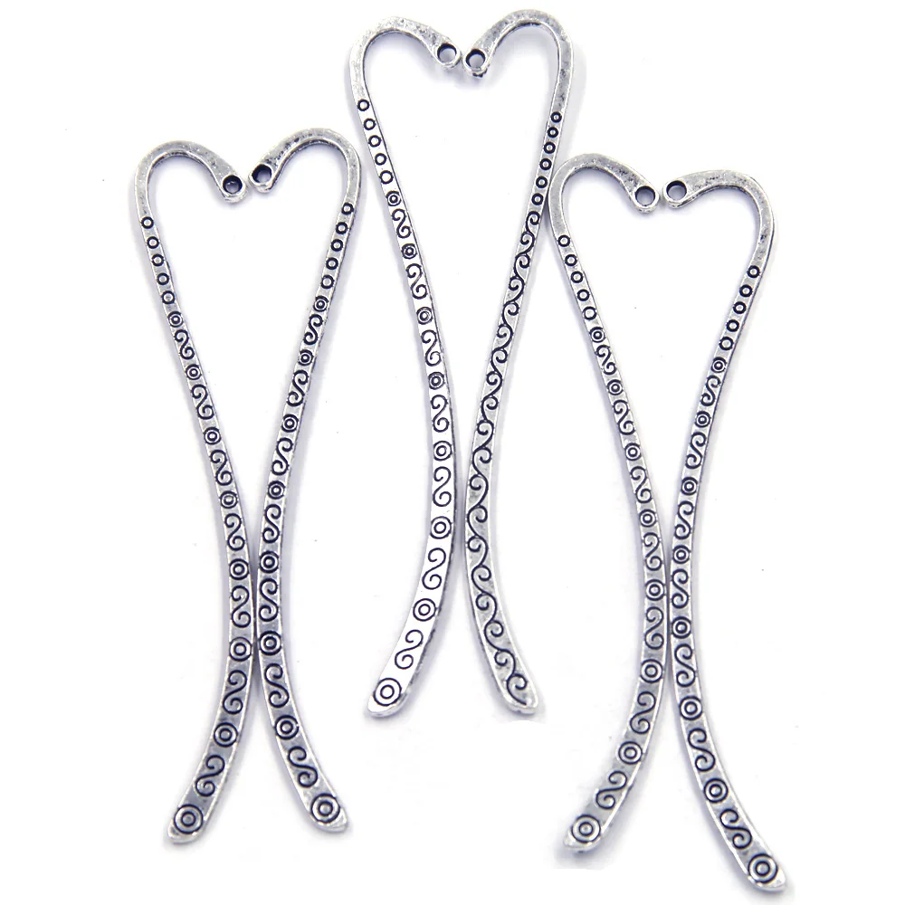 30Pcs Silver Tone Cloud Carved Pattern Metal Bookmarks With Loop Jewelry Crafts Diy Findings 85mm