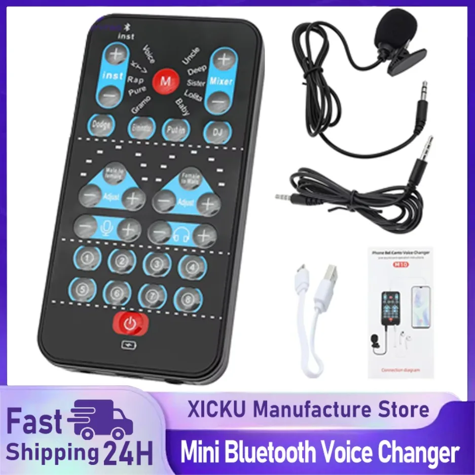 

Voice Changer Mini Multiple Audio Effect Bluetooth-Compatible Live Sound Cards Ultra-Thin Portable Live Sound Card Mic Tool