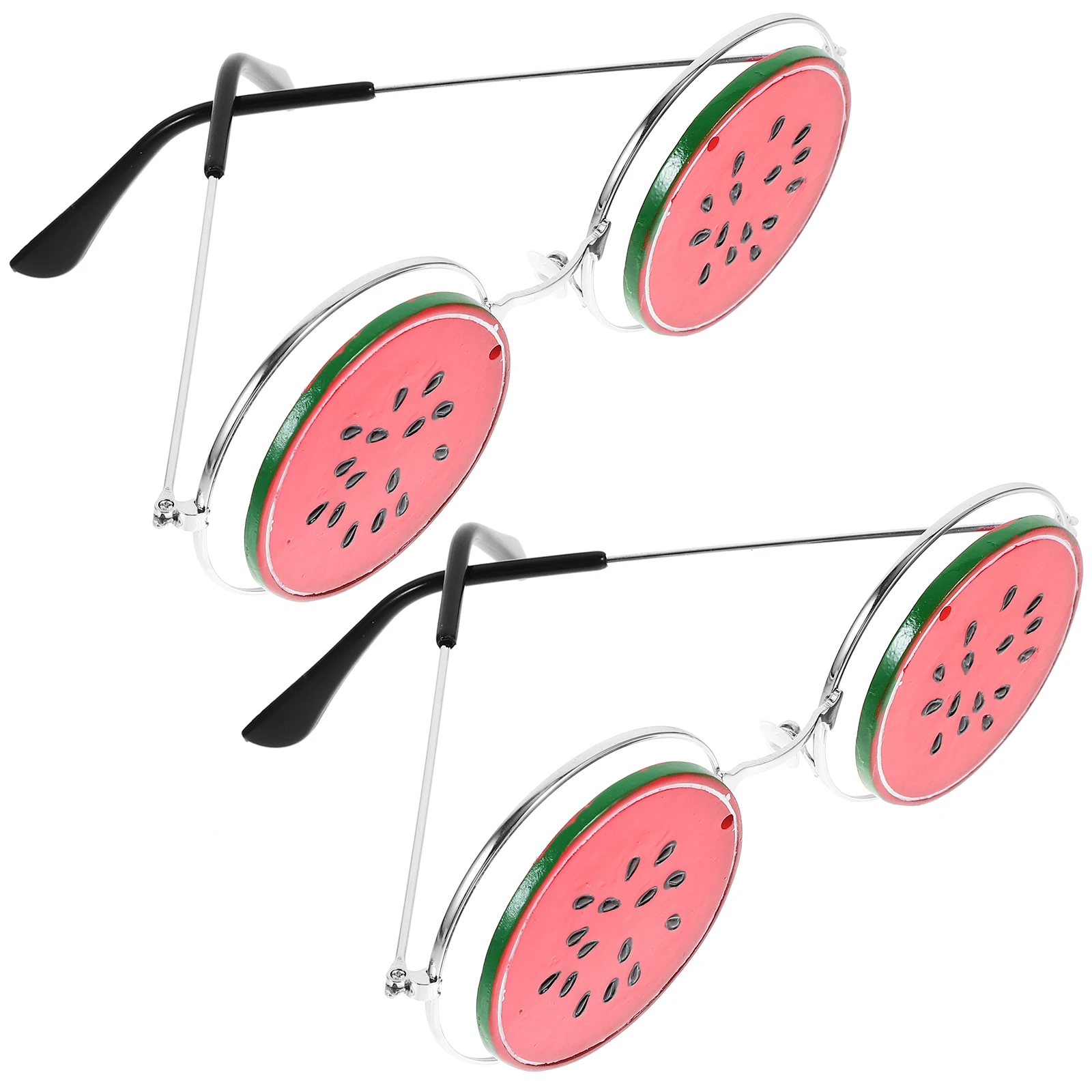 

2 Pcs Watermelon Glasses Theme Sunglasses Party Shaped Fruit Novelty Clear Girls Adult Photo Prop Beach Booth