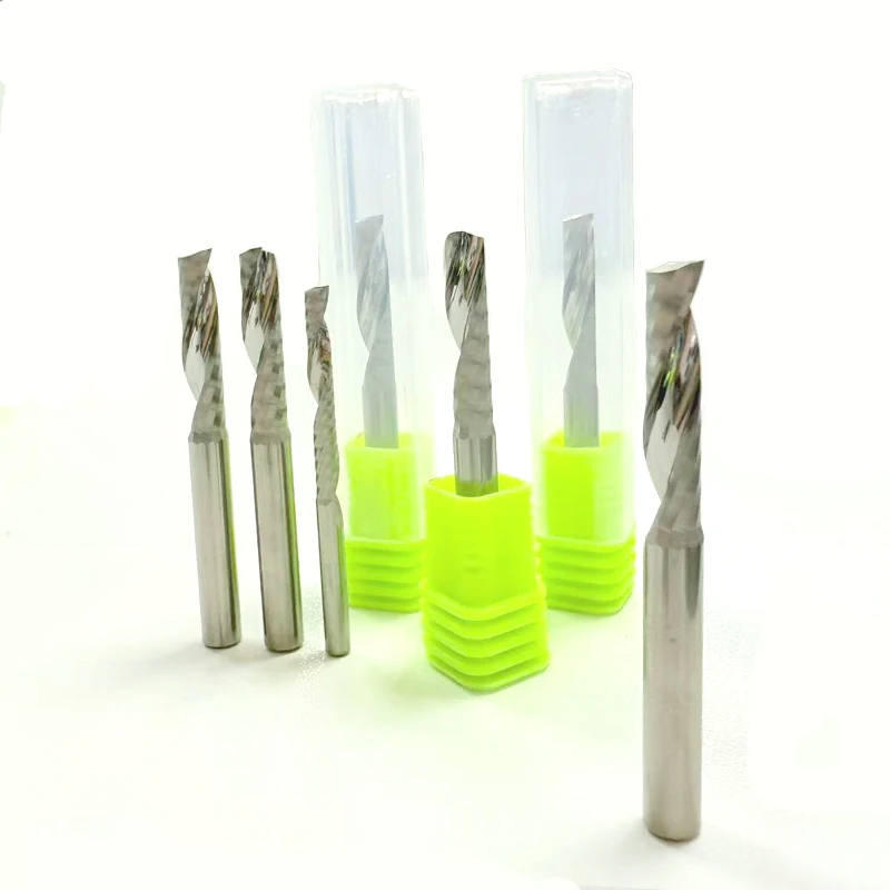 

1 шт. работа для акрилового ПВХ МДФ фреза с одной флейтой вверх спиральная фреза с ЧПУ концевая фреза твердосплавная фреза качество AAAAA