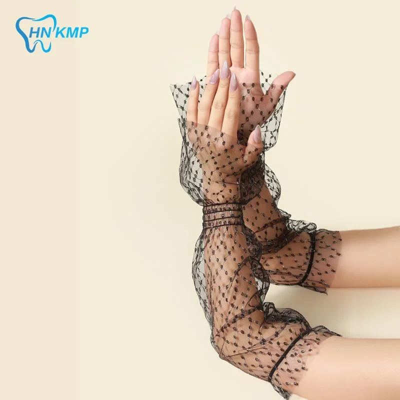 1 paire de gants Photo en maille pour Nail Art, faux manchette plissée, accessoires de photographie de manucure, manchon d'affichage de pointes d'ongles, accessoire de mode