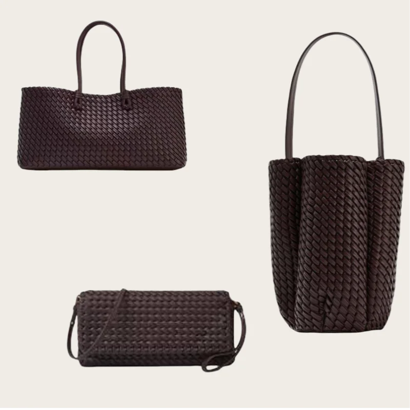 

New Woven Shoulder Bag High-end Fashion Flap Bag Simple Versatile Light Luxury Literary Handbag Light Luxury Casual Clutch Bag