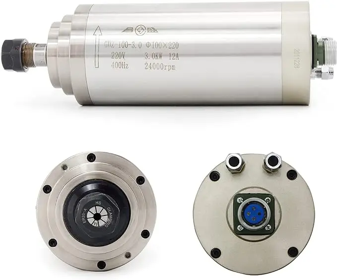 Machinery Accessories 3 Kw Water-cooled Spindle Motor with Collect ER20, 100MM Diameter for Cnc Router