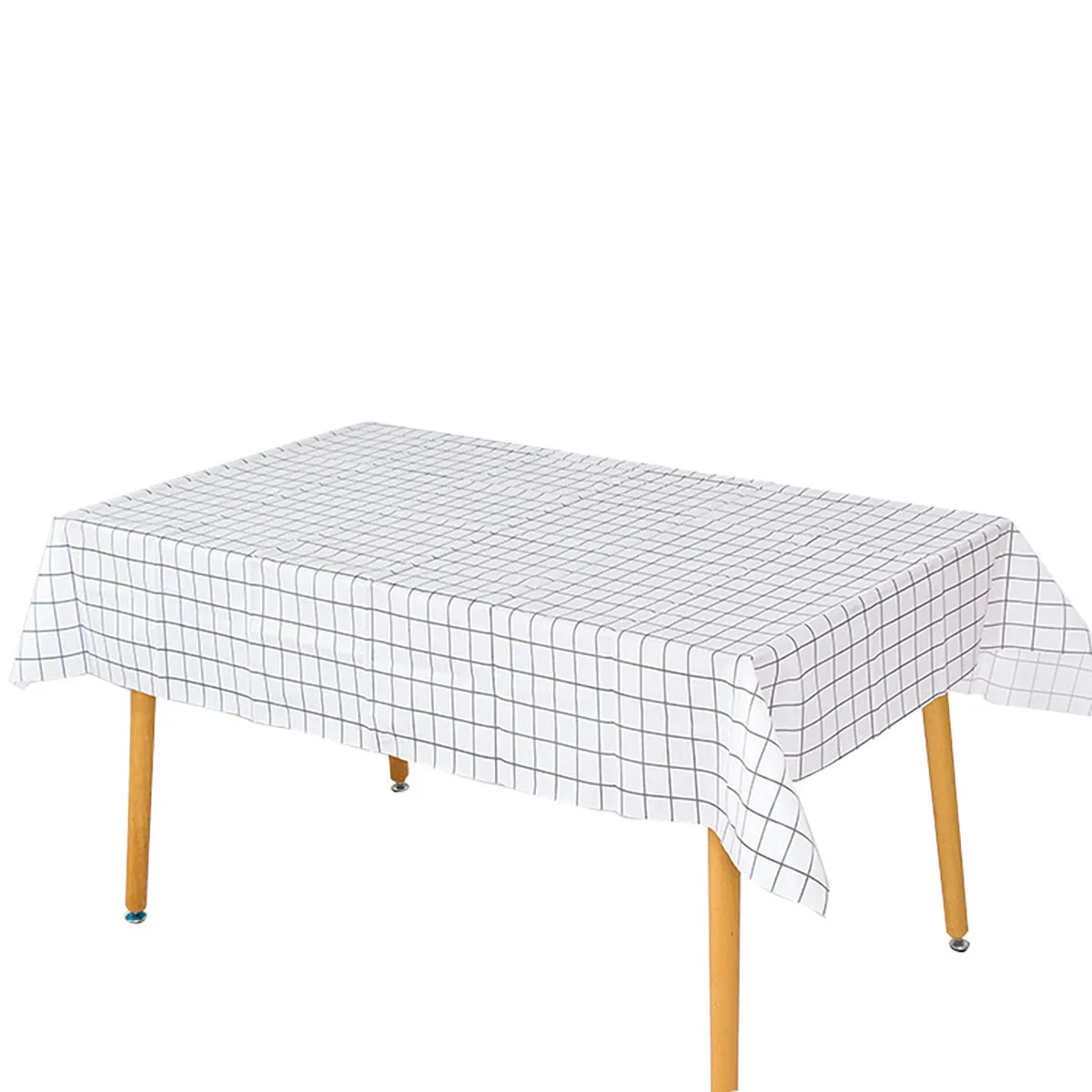 ผ้าปูโต๊ะกันน้ำกันน้ำมัน PEVA สีดำขาว ลายสก็อต ขนาด 137x90 ซม. สำหรับงานปาร์ตี้ ปิกนิกกลางแจ้ง