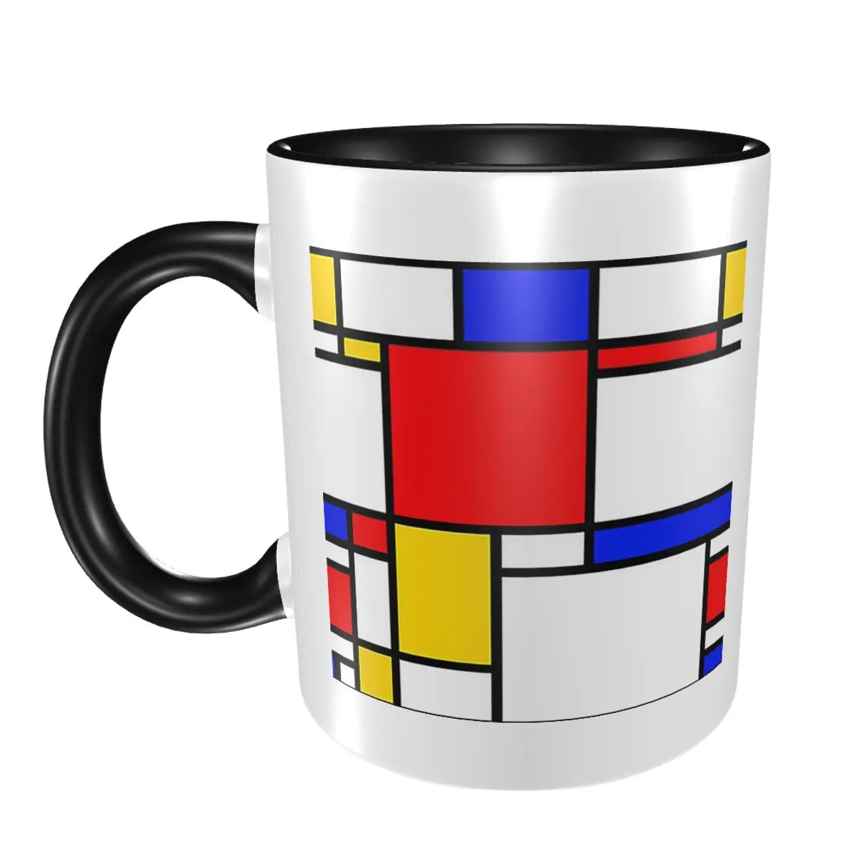 

Кружка Mondrian, забавные керамические кофейные чашки, чайные кружки, чашка для молока, посуда для напитков, подарок для женщины и мужчины