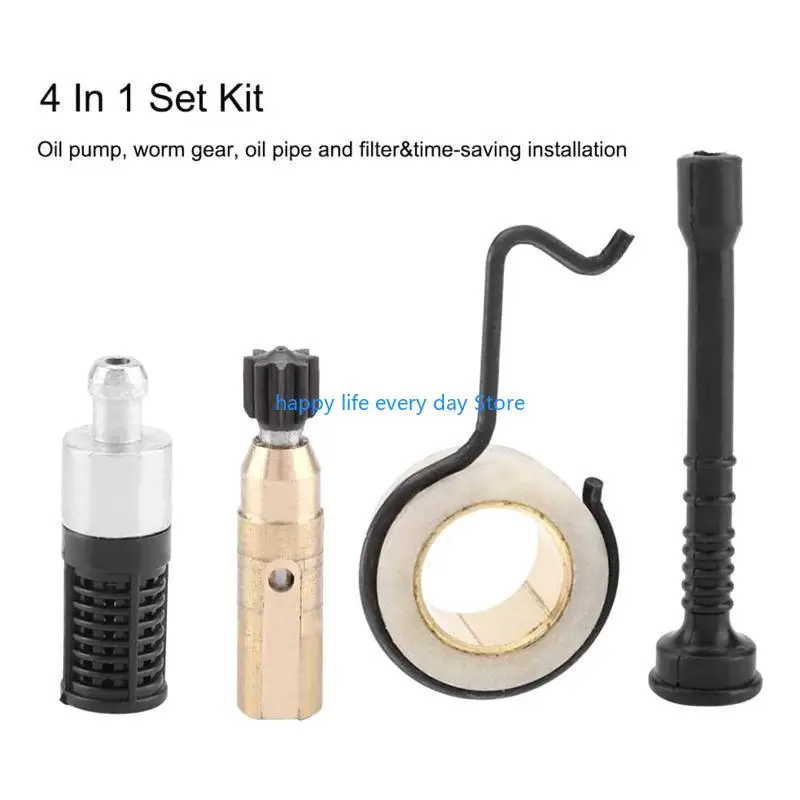 T8UC Chainsaw Oil Worm Gear Hose Oil Pipe Filter Set Accessory Kits MS 250 MS230 MS 210 Chainsaw Spare Parts Access