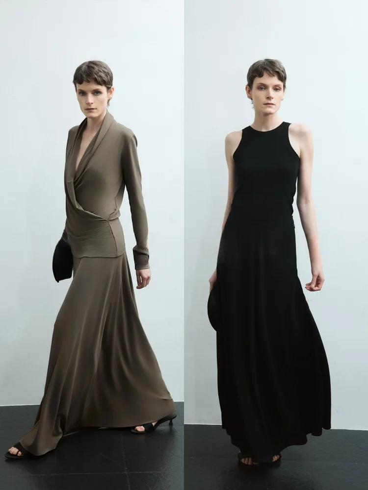 

the AES Women's Four-Piece Set Slim Fit Collarl Top Vest f Skirt Dr Long Sve Commute Sle Summer Collection