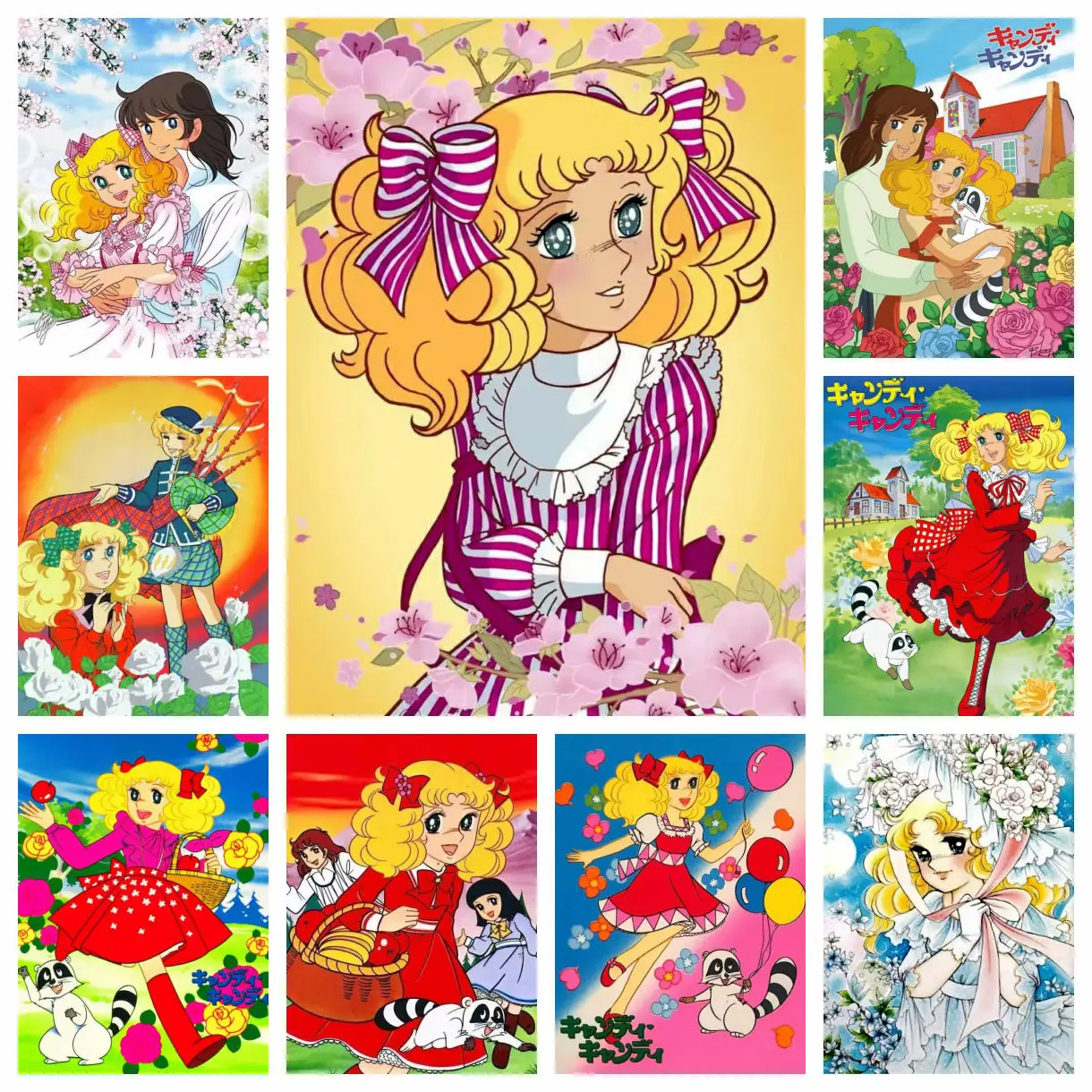 2025 neue japanische Anime Candy Candy Girl Blume 5D Diamant Malerei Mosaik Kreuzstich Strass handgemachte Stickerei Geschenk